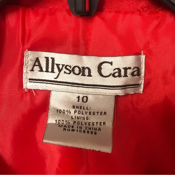 Allyson Cara Red Two-Piece Satin Suit - Picture 7 of 15